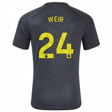 Kandiny Bambino Maglia Kenzie Weir #24 Nero Giallo Kit Gara Away 2024/25 Maglietta