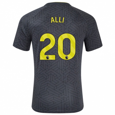 Kandiny Kinderen Dele Alli #20 Zwart Geel Uitshirt Uittenue 2024/25 T-Shirt