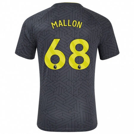 Kandiny Kinderen Mathew Mallon #68 Zwart Geel Uitshirt Uittenue 2024/25 T-Shirt