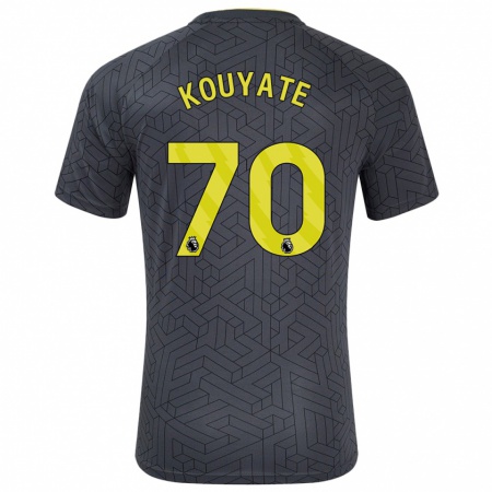 Kandiny Bambino Maglia Katia Kouyate #70 Nero Giallo Kit Gara Away 2024/25 Maglietta