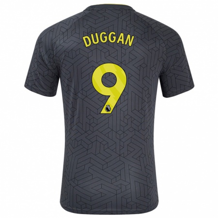 Kandiny Kinderen Toni Duggan #9 Zwart Geel Uitshirt Uittenue 2024/25 T-Shirt