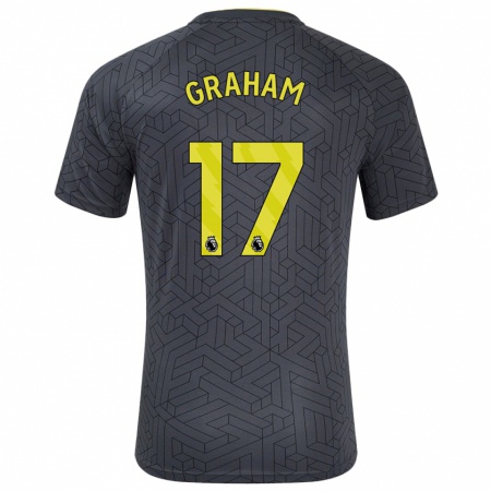 Kandiny Bambino Maglia Lucy Graham #17 Nero Giallo Kit Gara Away 2024/25 Maglietta