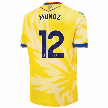 Kandiny Bambino Maglia Daniel Muñoz #12 Giallo Kit Gara Away 2024/25 Maglietta