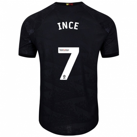 Kandiny Kinderen Tom Ince #7 Zwart Wit Uitshirt Uittenue 2024/25 T-Shirt