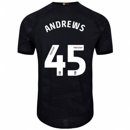 Kandiny Kinderen Ryan Andrews #45 Zwart Wit Uitshirt Uittenue 2024/25 T-Shirt