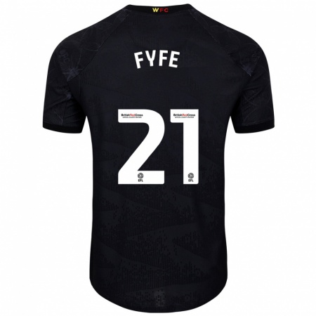 Kandiny Kinderen Flo Fyfe #21 Zwart Wit Uitshirt Uittenue 2024/25 T-Shirt