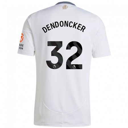 Kandiny Kinderen Leander Dendoncker #32 Wit Uitshirt Uittenue 2024/25 T-Shirt