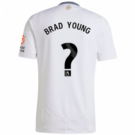 Kandiny Kinderen Brad Young #0 Wit Uitshirt Uittenue 2024/25 T-Shirt