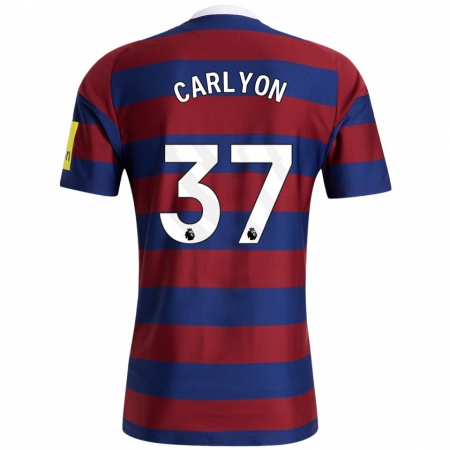 Kandiny Kinderen Nathan Carlyon #37 Bordeauxrood Marineblauw Uitshirt Uittenue 2024/25 T-Shirt