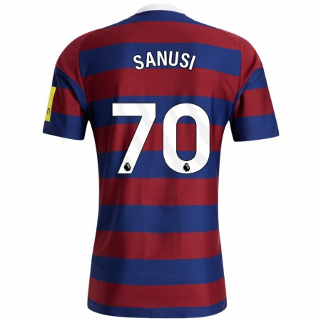 Kandiny Bambino Maglia Trevan Sanusi #70 Borgogna Blu Navy Kit Gara Away 2024/25 Maglietta