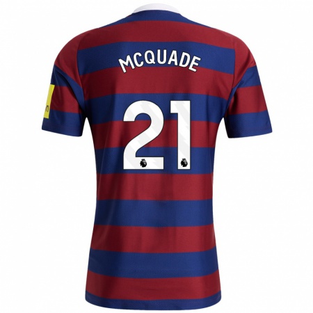 Kandiny Bambino Maglia Jasmine Mcquade #21 Borgogna Blu Navy Kit Gara Away 2024/25 Maglietta