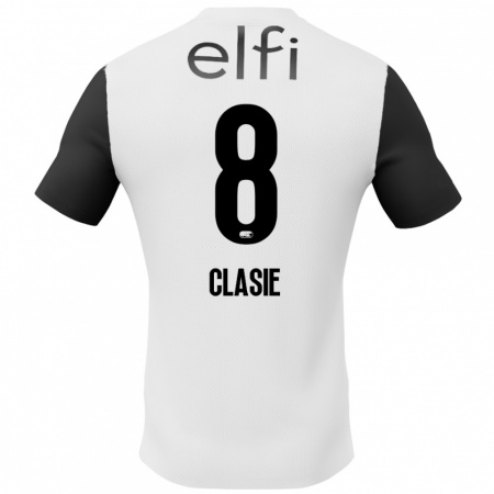 Kandiny Niño Camiseta Jordy Clasie #8 Blanco Negro 2ª Equipación 2024/25 La Camisa