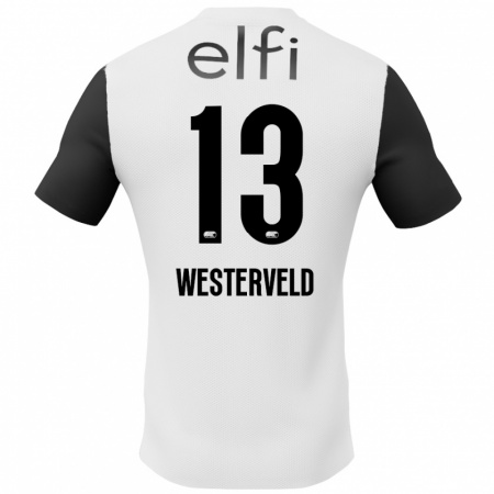 Kandiny Kinderen Sem Westerveld #13 Wit Zwart Uitshirt Uittenue 2024/25 T-Shirt