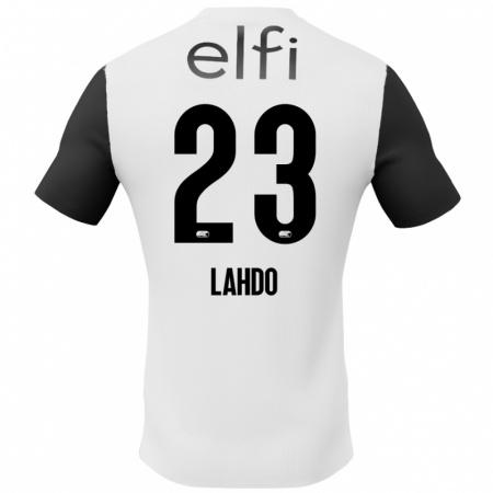 Kandiny Niño Camiseta Mayckel Lahdo #23 Blanco Negro 2ª Equipación 2024/25 La Camisa