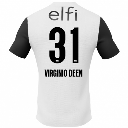 Kandiny Niño Camiseta Daniël Virginio Deen #31 Blanco Negro 2ª Equipación 2024/25 La Camisa