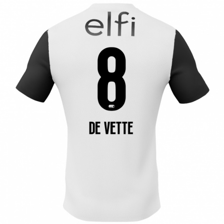 Kandiny Kinderen Manique De Vette #8 Wit Zwart Uitshirt Uittenue 2024/25 T-Shirt