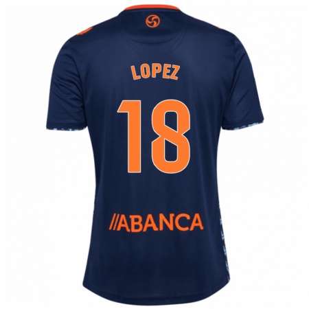 Kandiny Bambino Maglia Joel López #18 Blu Navy Kit Gara Away 2024/25 Maglietta