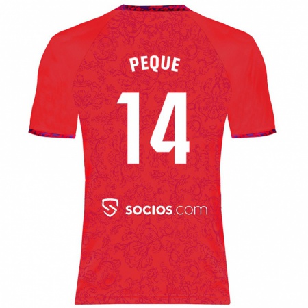 Kandiny Kinderen Peque Fernández #14 Rood Uitshirt Uittenue 2024/25 T-Shirt