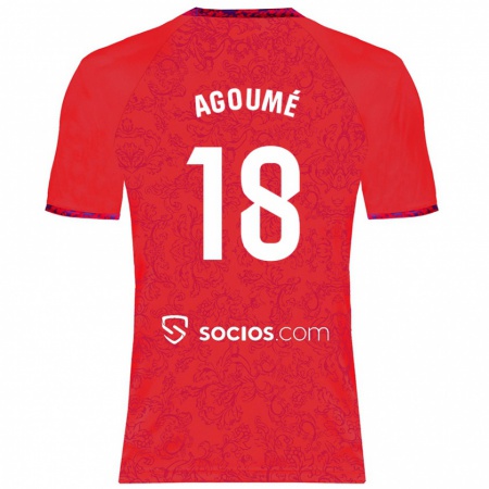 Kandiny Kinderen Lucien Agoumé #18 Rood Uitshirt Uittenue 2024/25 T-Shirt