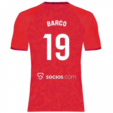 Kandiny Kinderen Valentín Barco #19 Rood Uitshirt Uittenue 2024/25 T-Shirt