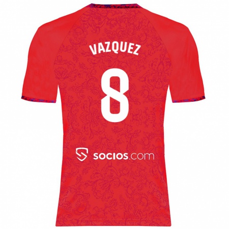 Kandiny Kinderen Manolo Vázquez #8 Rood Uitshirt Uittenue 2024/25 T-Shirt