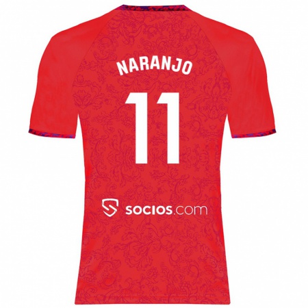 Kandiny Kinderen Mario Naranjo #11 Rood Uitshirt Uittenue 2024/25 T-Shirt