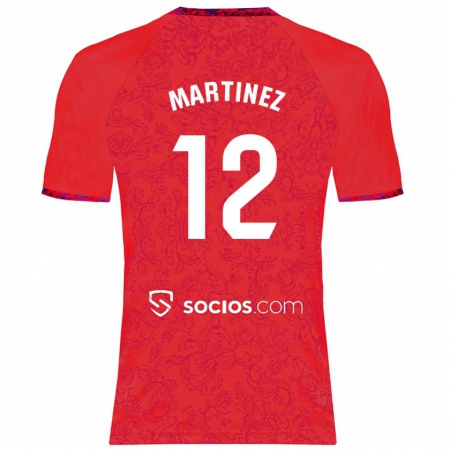 Kandiny Kinderen Gabri Martinez #12 Rood Uitshirt Uittenue 2024/25 T-Shirt