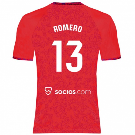 Kandiny Kinderen Rafael Romero #13 Rood Uitshirt Uittenue 2024/25 T-Shirt