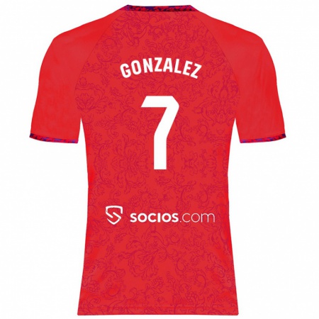 Kandiny Kinderen Juan González #7 Rood Uitshirt Uittenue 2024/25 T-Shirt