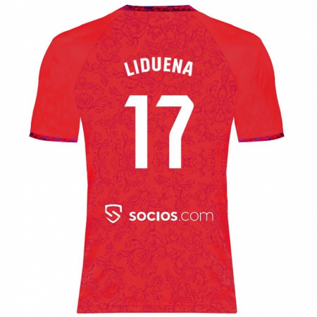 Kandiny Kinderen Daniel Lidueña #17 Rood Uitshirt Uittenue 2024/25 T-Shirt