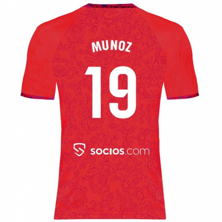 Kandiny Kinderen Iker Muñoz #19 Rood Uitshirt Uittenue 2024/25 T-Shirt