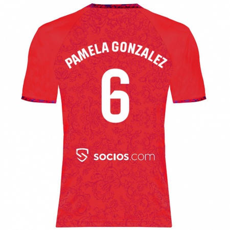 Kandiny Kinderen Cinthia Pamela González Medina #6 Rood Uitshirt Uittenue 2024/25 T-Shirt