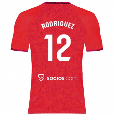 Kandiny Kinderen Lucía María Rodríguez Herrero #12 Rood Uitshirt Uittenue 2024/25 T-Shirt