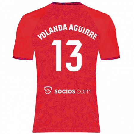 Kandiny Kinderen Yolanda Aguirre Gutiérrez #13 Rood Uitshirt Uittenue 2024/25 T-Shirt