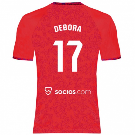 Kandiny Kinderen Débora García Mateo #17 Rood Uitshirt Uittenue 2024/25 T-Shirt