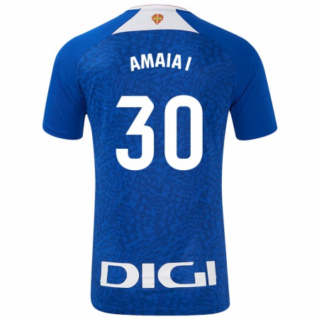 Kandiny Bambino Maglia Amaia Iribarren Arteta #30 Blu Royal Kit Gara Away 2024/25 Maglietta