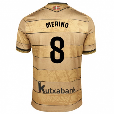 Kandiny Kinder Mikel Merino #8 Braun Auswärtstrikot Trikot 2024/25 T-Shirt Österreich