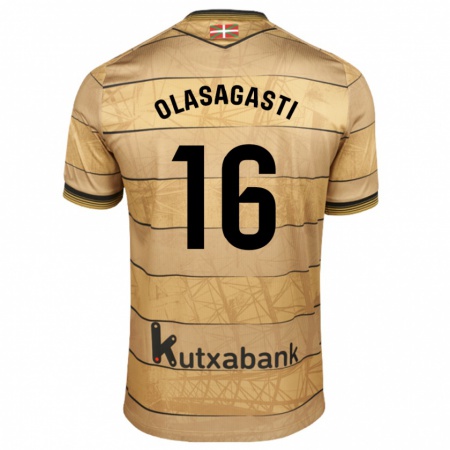 KandinyキッズJon Ander Olasagasti#16ブラウンアウェイシャツ2024/25ジャージーユニフォーム