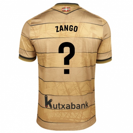 Kandiny Bambino Maglia Adrián Zango #0 Marrone Kit Gara Away 2024/25 Maglietta