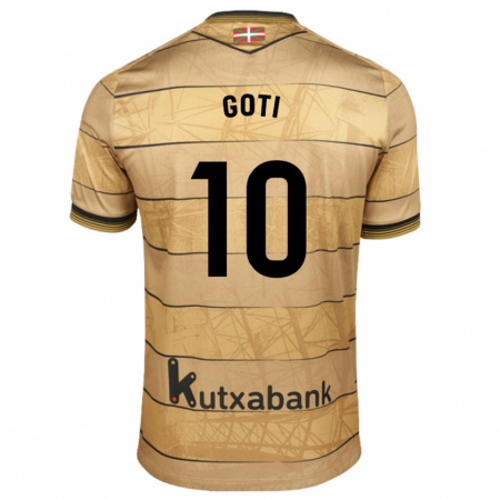 Kandiny Kinderen Mikel Goti #10 Bruin Uitshirt Uittenue 2024/25 T-Shirt