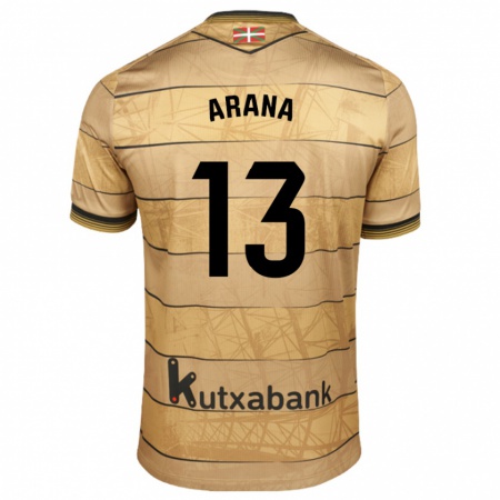 Kandiny Bambino Maglia Egoitz Arana #13 Marrone Kit Gara Away 2024/25 Maglietta