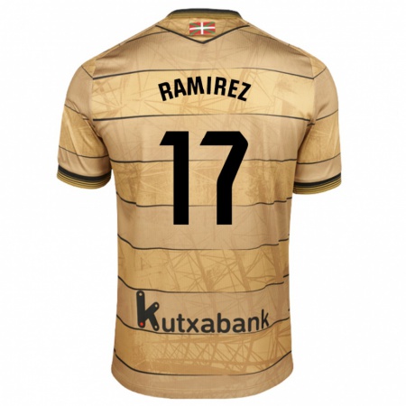 Kandiny Bambino Maglia Darío Ramírez #17 Marrone Kit Gara Away 2024/25 Maglietta