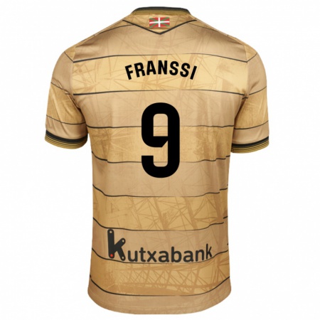 Kandiny Bambino Maglia Sanni Franssi #9 Marrone Kit Gara Away 2024/25 Maglietta