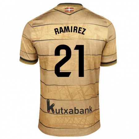 Kandiny Bambino Maglia Emma Ramírez #21 Marrone Kit Gara Away 2024/25 Maglietta