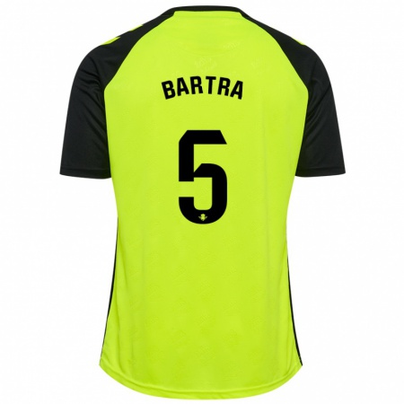 Kandiny Kinderen Marc Bartra #5 Fluorescerend Geel Zwart Uitshirt Uittenue 2024/25 T-Shirt