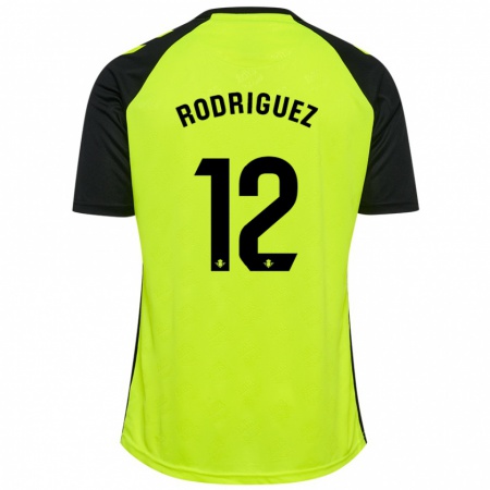 Kandiny Kinderen Ricardo Rodríguez #12 Fluorescerend Geel Zwart Uitshirt Uittenue 2024/25 T-Shirt