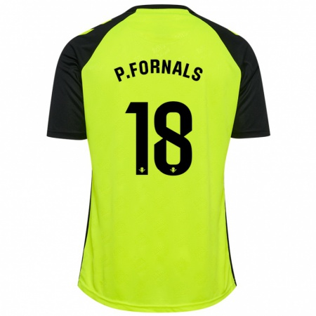 Kandiny Kinderen Pablo Fornals #18 Fluorescerend Geel Zwart Uitshirt Uittenue 2024/25 T-Shirt