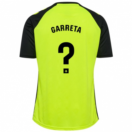 Kandiny Kinderen Félix Garreta #0 Fluorescerend Geel Zwart Uitshirt Uittenue 2024/25 T-Shirt