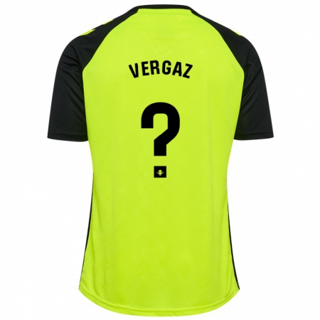 Kandiny Kinderen Alejandro Vergaz #0 Fluorescerend Geel Zwart Uitshirt Uittenue 2024/25 T-Shirt