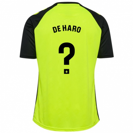 Kandiny Kinderen Alberto De Haro #0 Fluorescerend Geel Zwart Uitshirt Uittenue 2024/25 T-Shirt